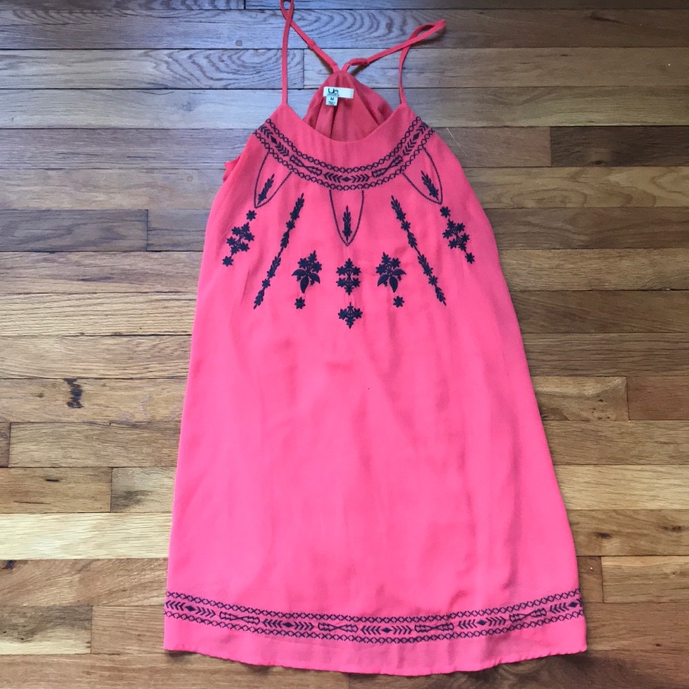 Coral & navy summer dress